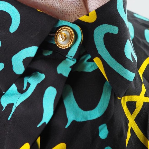 NEW Gucci Ghost 2016 silk button down top - Picture 4 of 11